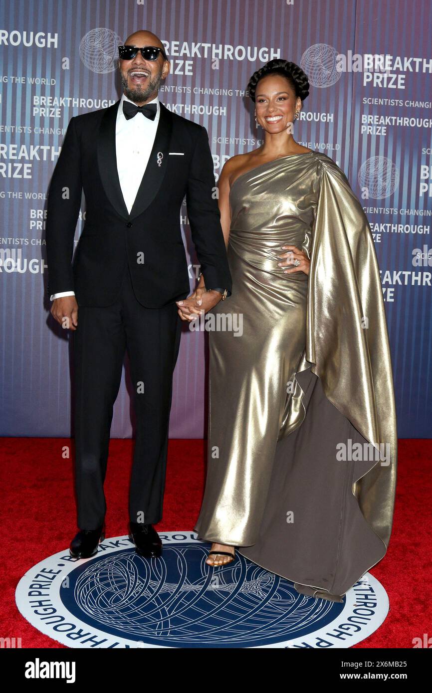 10° Annual Breakthrough Prize Ceremony presso l'Academy Museum of Motion Pictures il 13 aprile 2024 a Los Angeles, CA con: Swizz Beatz, Alicia Keys dove: Los Angeles, California, Stati Uniti quando: 13 aprile 2024 Credit: Nicky Nelson/WENN Foto Stock