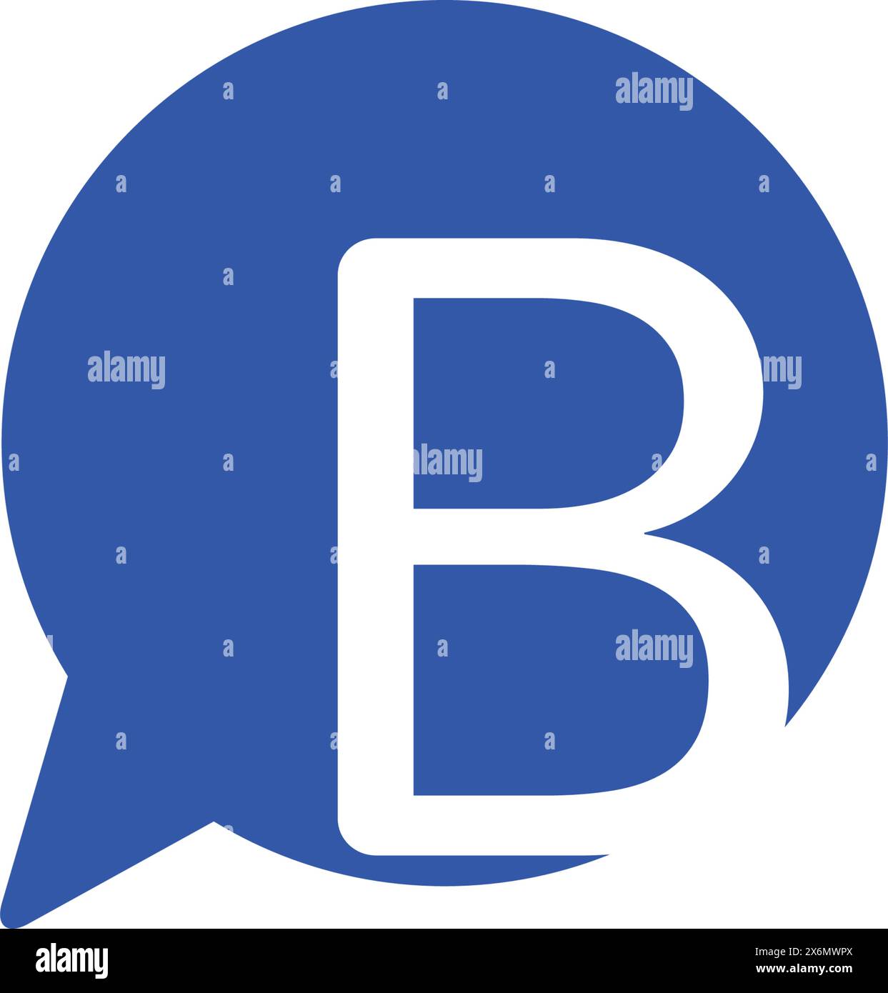 Lettera B con logo Chat Illustrazione Vettoriale