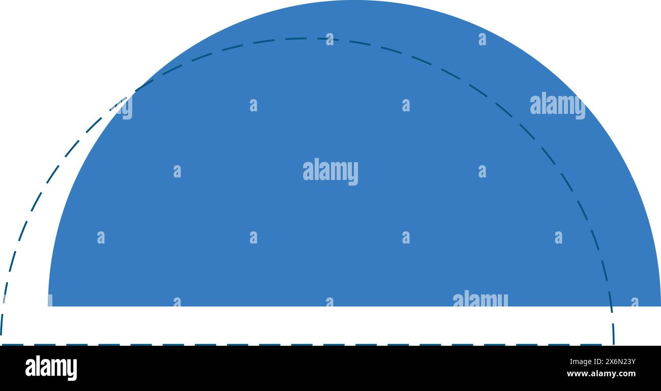 icona geometrica semicircolare con linee tratteggiate Illustrazione Vettoriale