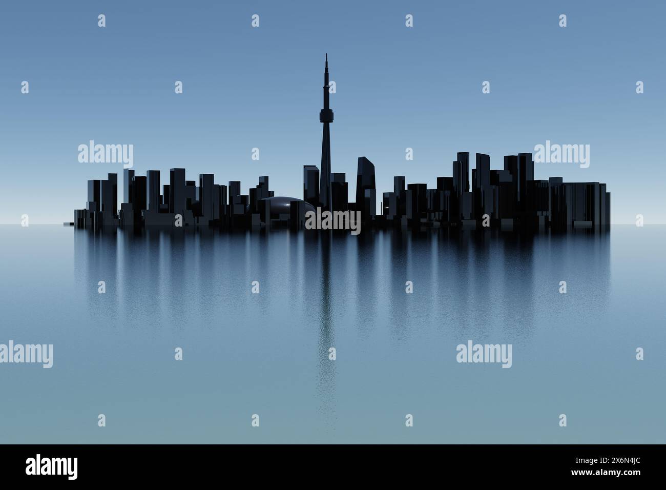 Illustrazione 3D dello skyline di Toronto Foto Stock