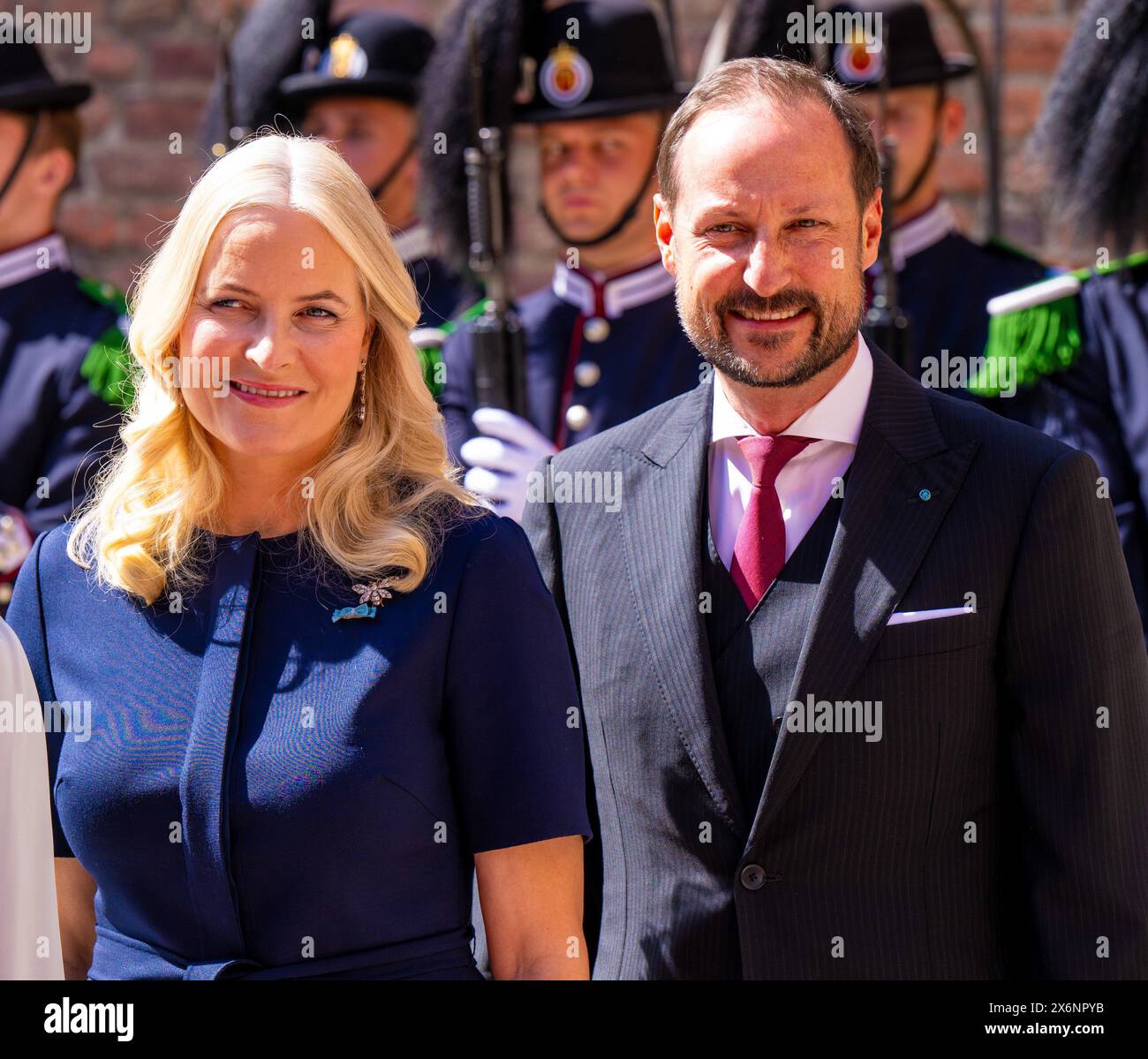 OSLO - Principe Haakon e Principessa mette-Marit ad un pranzo governativo al Castello di Akershus a Oslo il secondo giorno della visita di stato di due giorni della coppia reale danese in Norvegia. paesi bassi out - belgio out Foto Stock