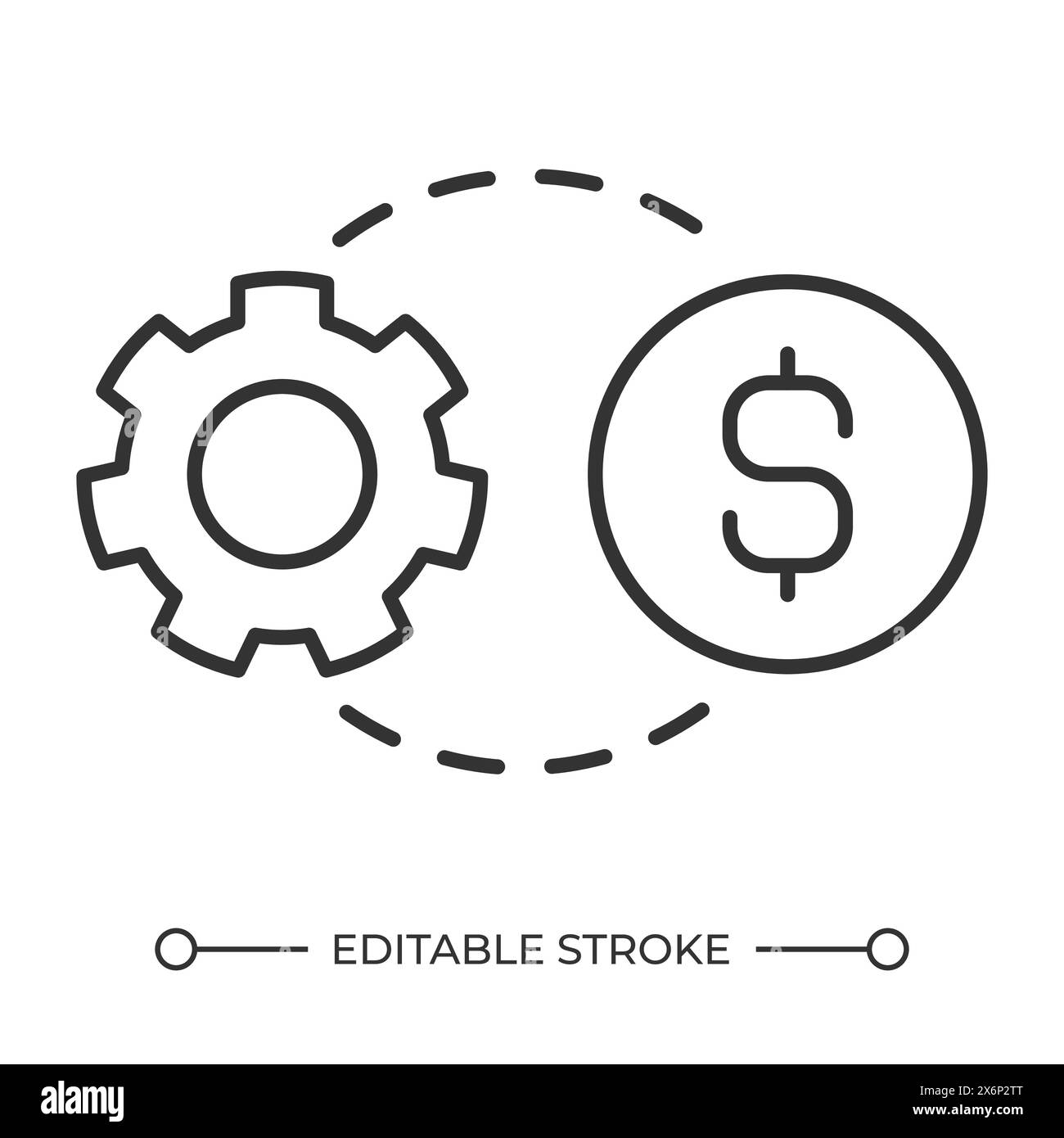 Icona lineare dei costi operativi Illustrazione Vettoriale