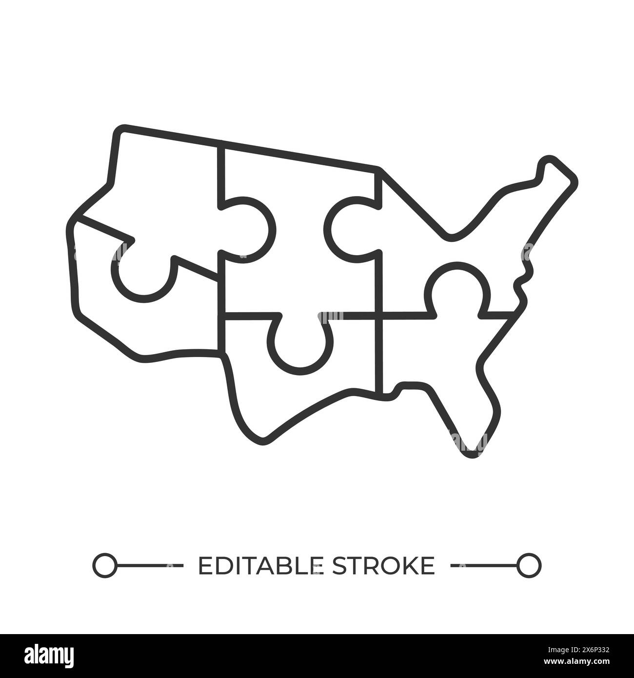 Icona lineare dell'unità nazionale Illustrazione Vettoriale