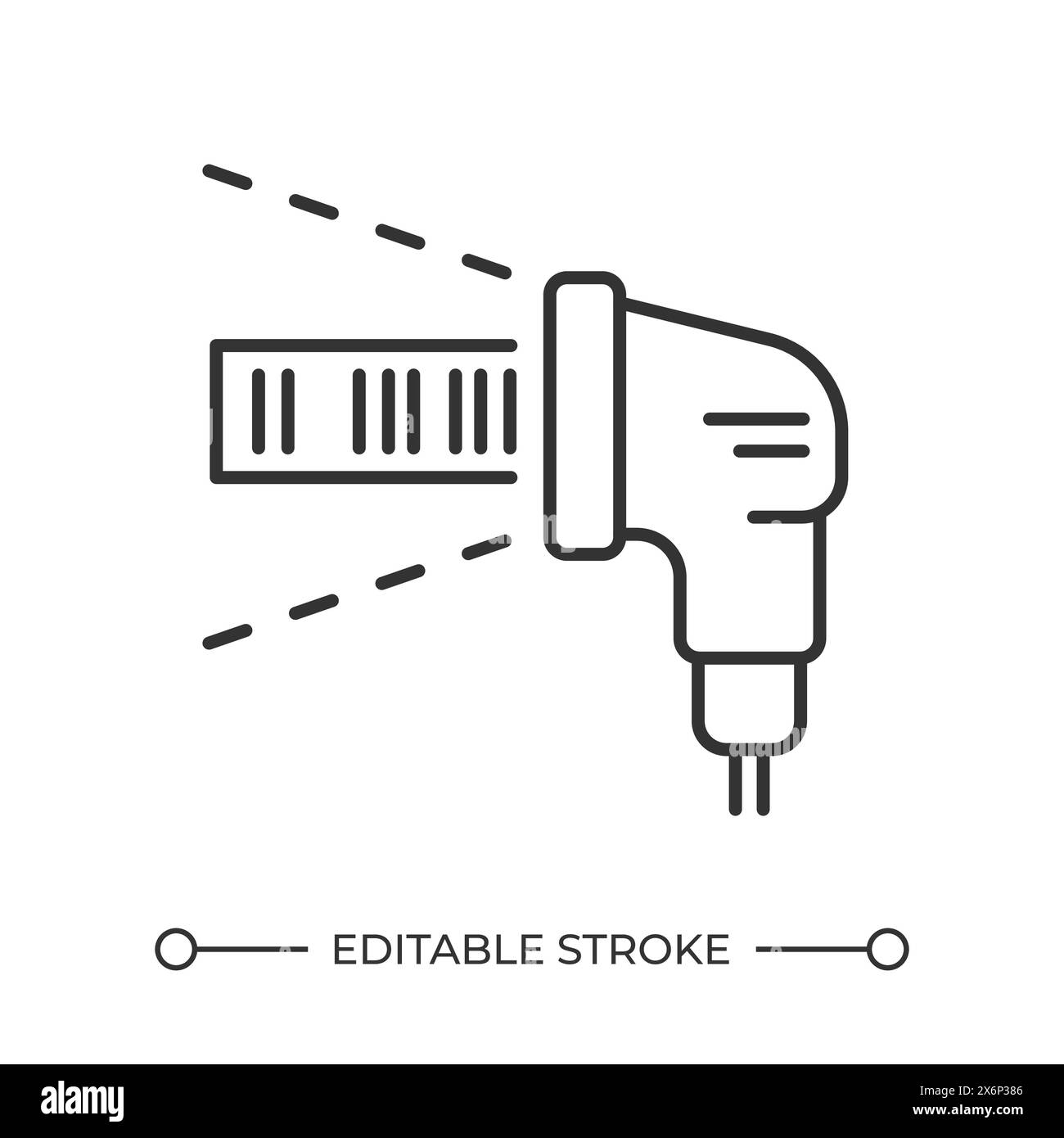 Icona lineare dello scanner di codici a barre Illustrazione Vettoriale