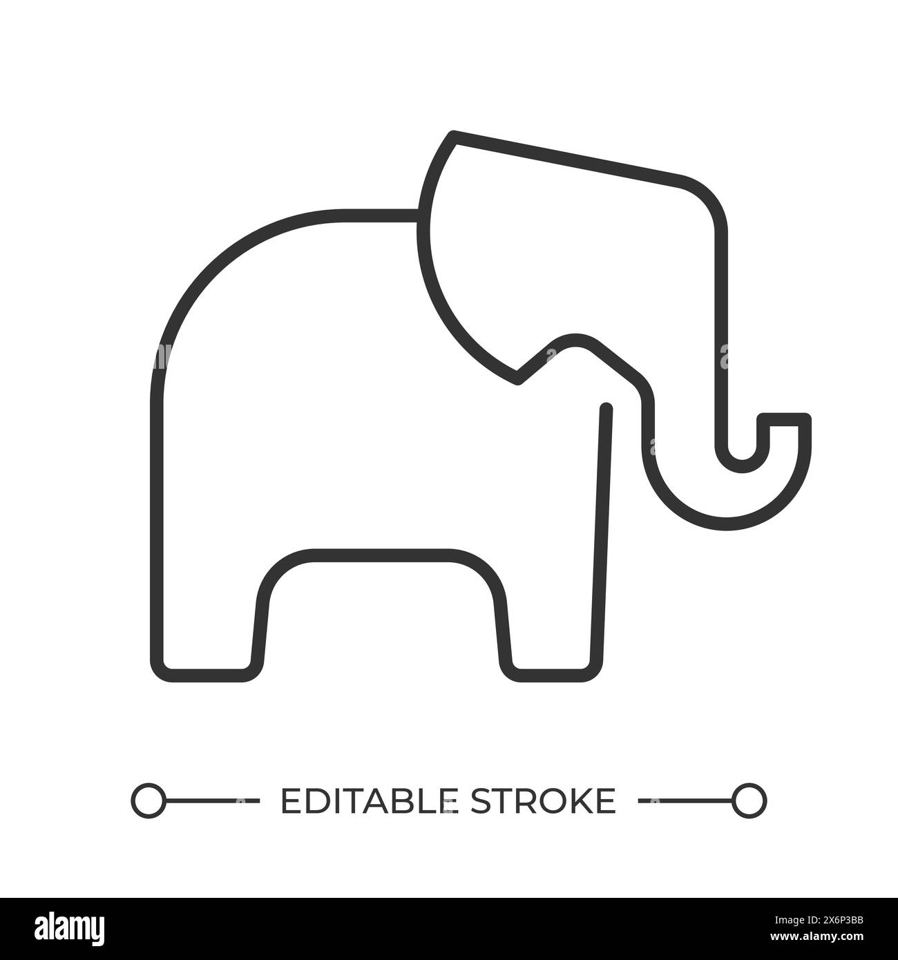 Icona lineare elefante Illustrazione Vettoriale