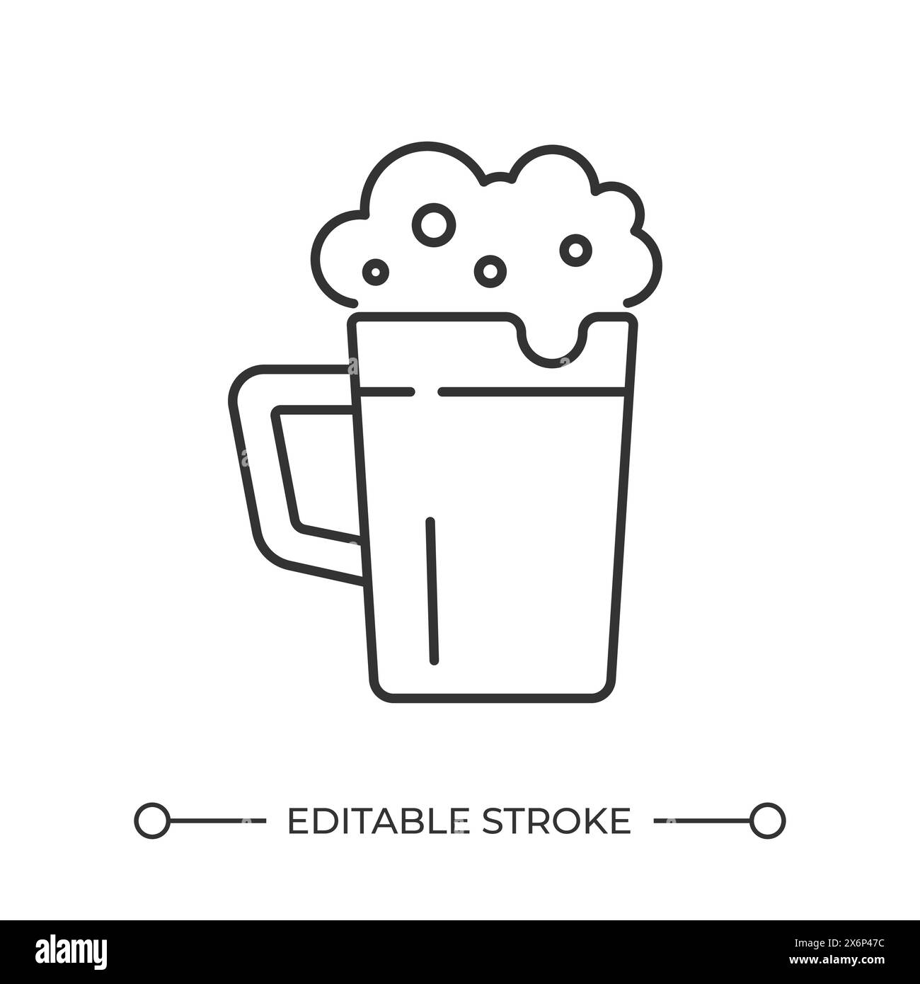 Icona lineare tazza da birra Illustrazione Vettoriale