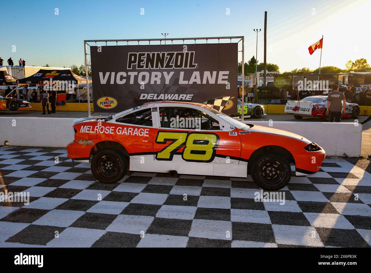 Delaware, Canada. 10 maggio 2024, il Delaware Speedway apre le porte per la 72a stagione. Justin Collver (78) di Lucan Ontar Foto Stock