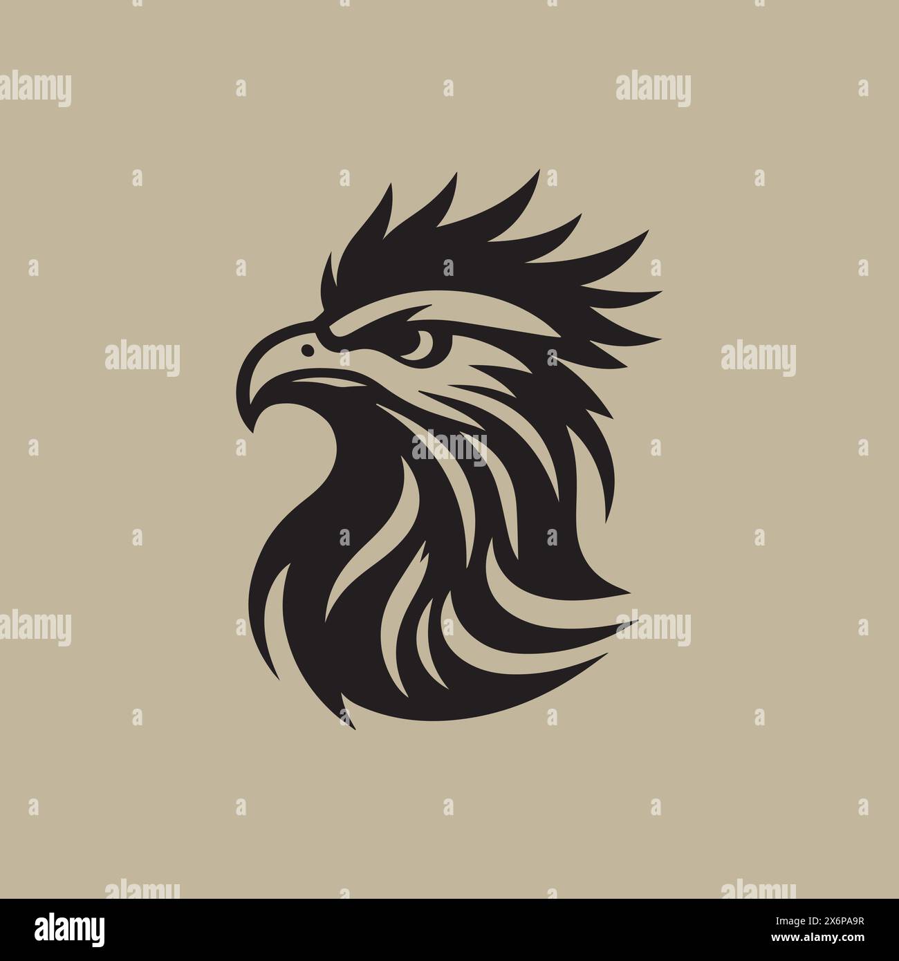 Design con logo Majestic Eagle Head: Simbolo elegante e potente per un'identità del marchio senza tempo Illustrazione Vettoriale