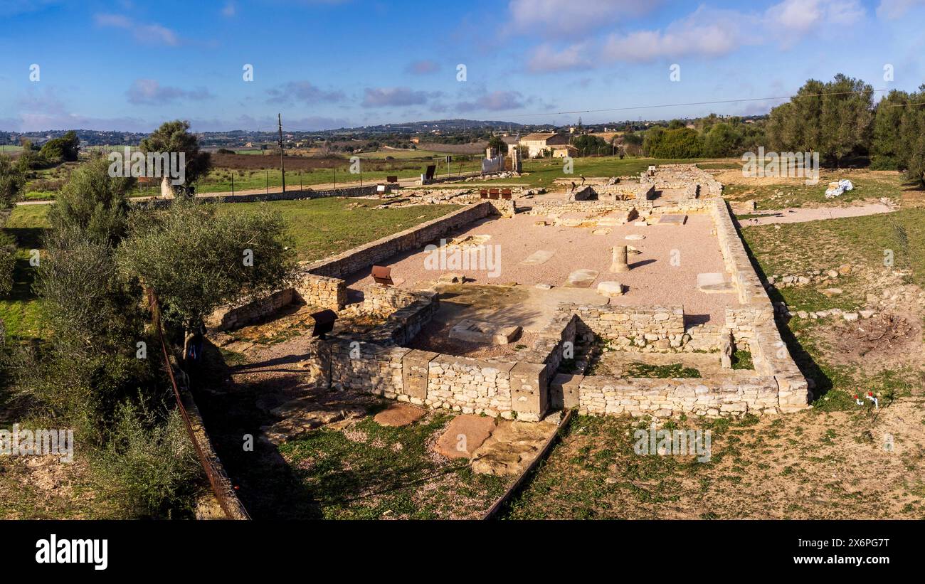 Basilica di Son Peretó del culto paleocristiano, sito archeologico di Son Peretó, Manacor, Maiorca, Isole Baleari, Spagna. Foto Stock