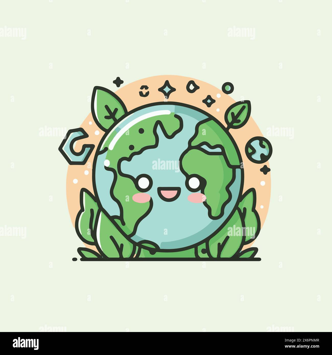 Playful Educational Earth and Environment Cartoon Vectors: Design divertenti e informativi per l'apprendimento coinvolgente Illustrazione Vettoriale