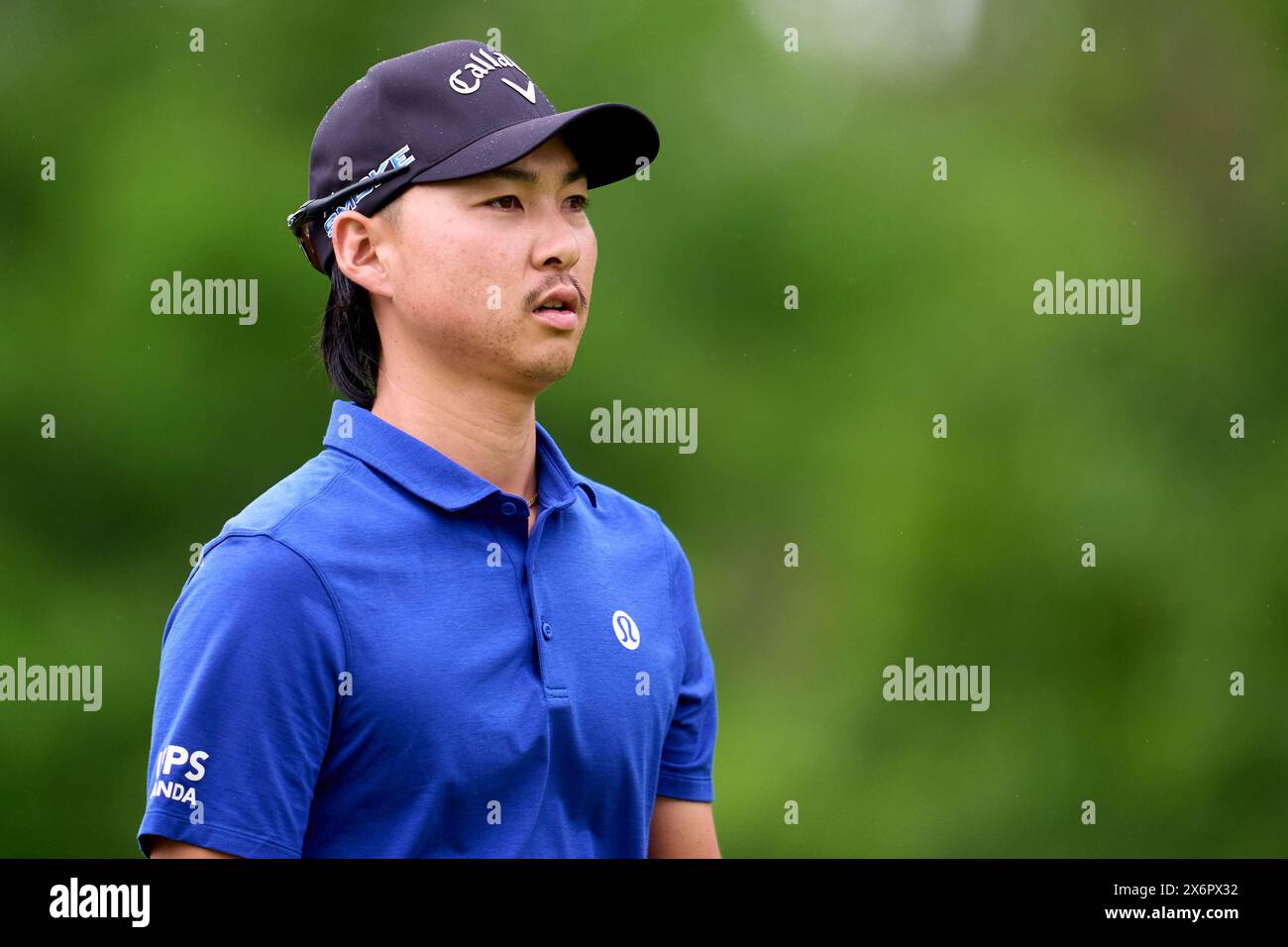 Min woo Lee dell'Australia in azione durante un round di prove prima del campionato PGA 2024 al Valhalla Golf Club il 14 maggio 2024 a Louisville, Ken Foto Stock