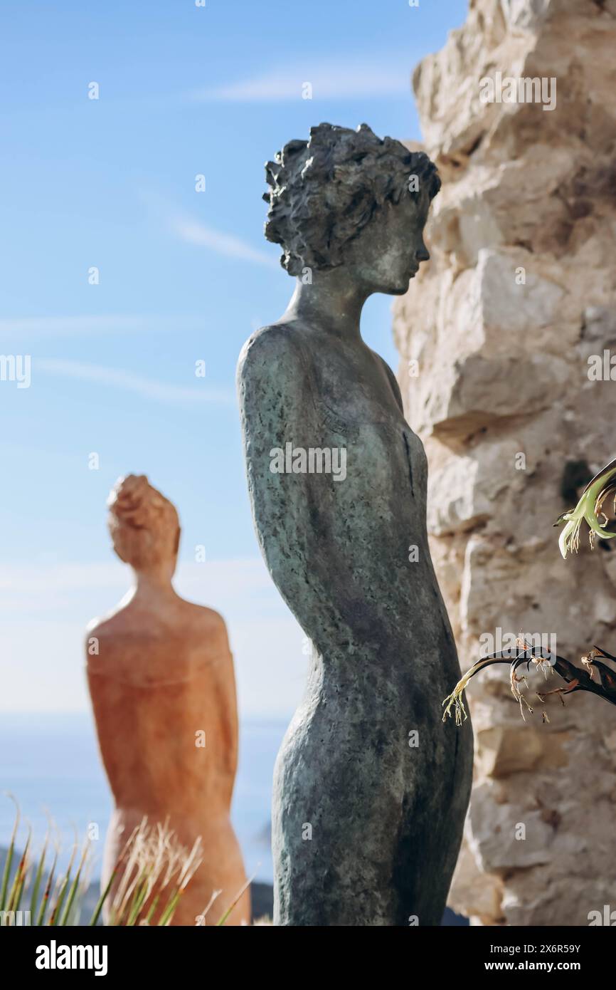 Il Jardin Botanique d'Eze, un giardino botanico in cima alla montagna situato a Eze, sulla Costa Azzurra Foto Stock