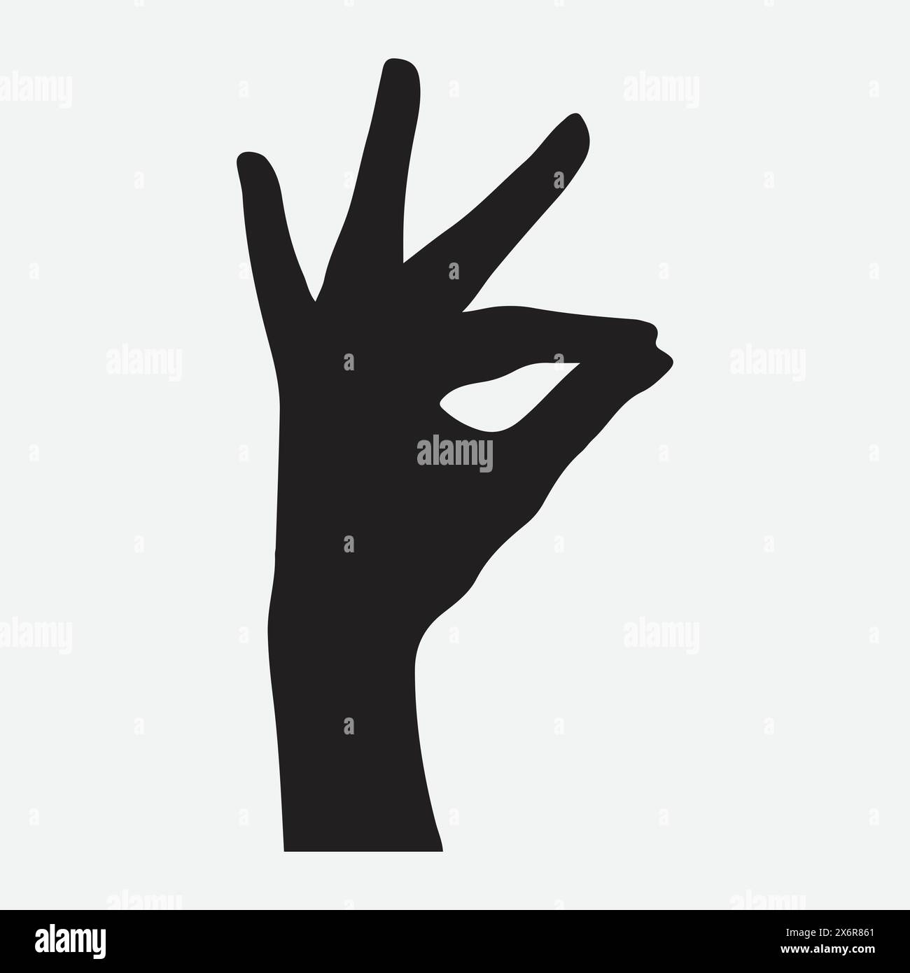 Silhouette perfetta, la mano della donna nel prendere o tenere in posa Illustrazione Vettoriale