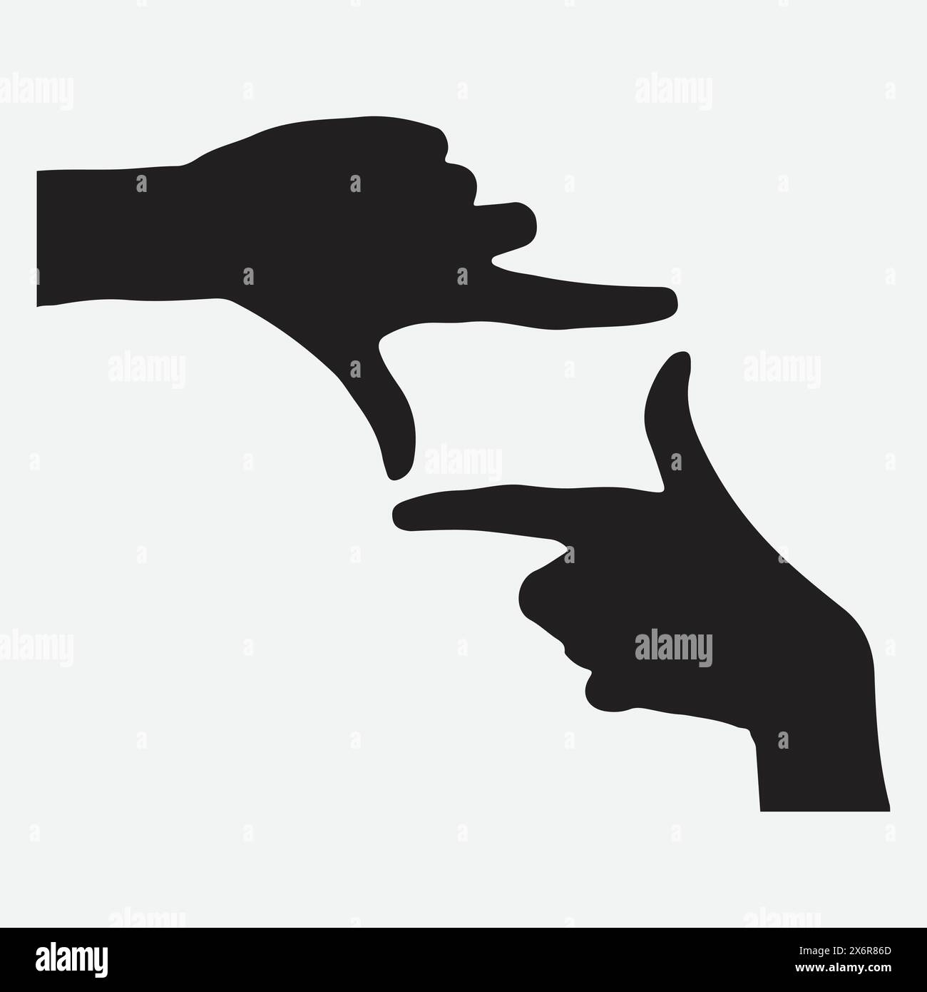 Accattivante silhouette Art, mani da donna che creano una cornice straordinaria Illustrazione Vettoriale