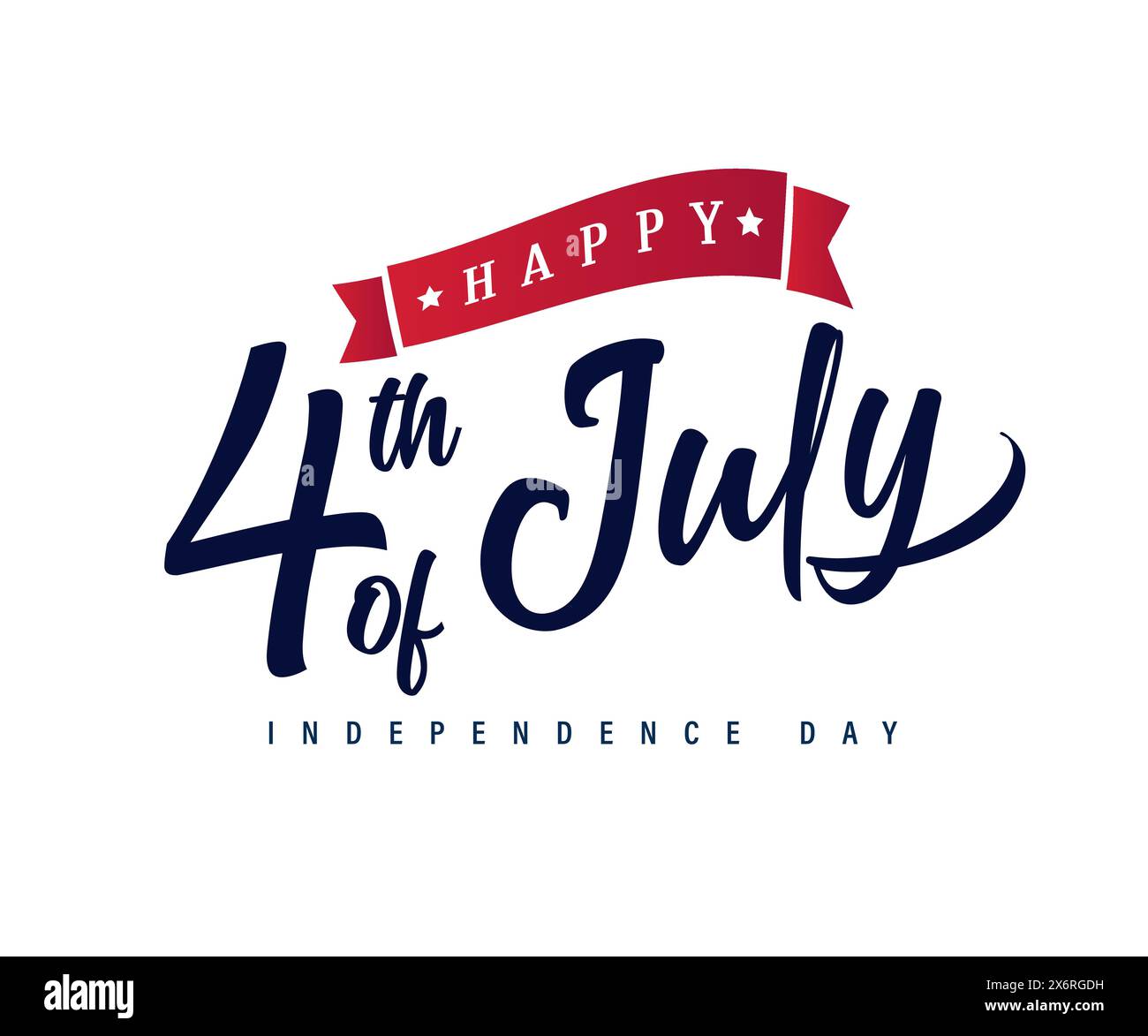 Buon 4 luglio banner lettering design. 4 luglio, USA giorno dell'indipendenza, calligrafia festiva. Illustrazione vettoriale Illustrazione Vettoriale