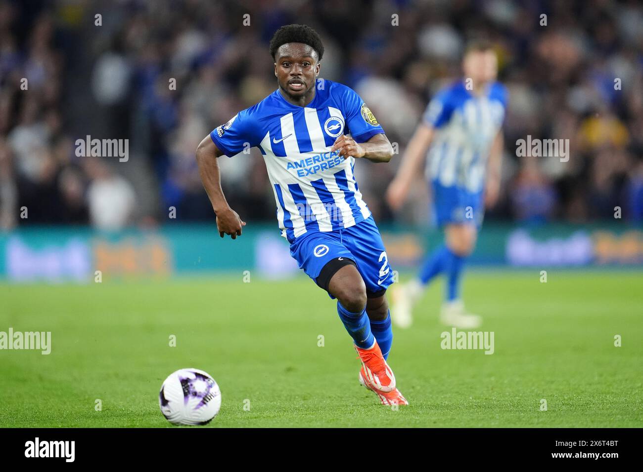 Tariq Lamptey di Brighton e Hove Albion durante la partita di Premier League all'Amex Stadium, Brighton e Hove. Data foto: Mercoledì 15 maggio 2024. Foto Stock