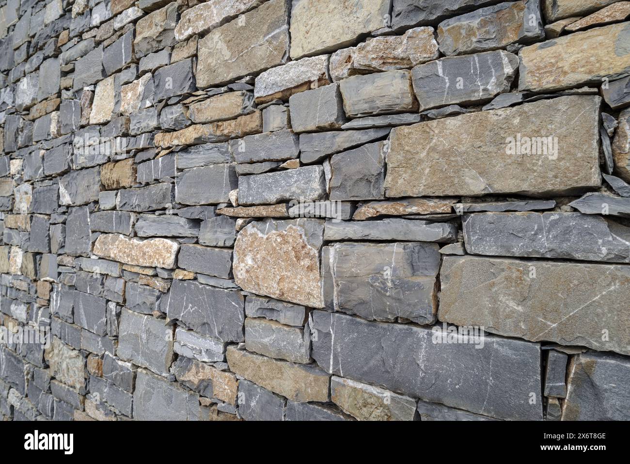 La texture di un muro di pietra Foto Stock