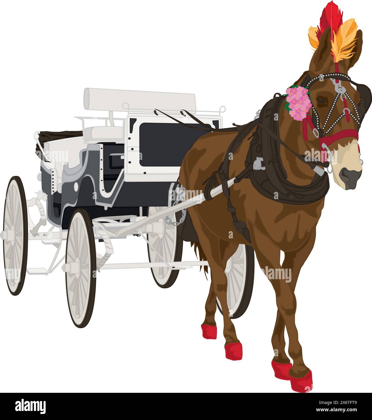 Cavallo e Buggy Illustrazione Vettoriale