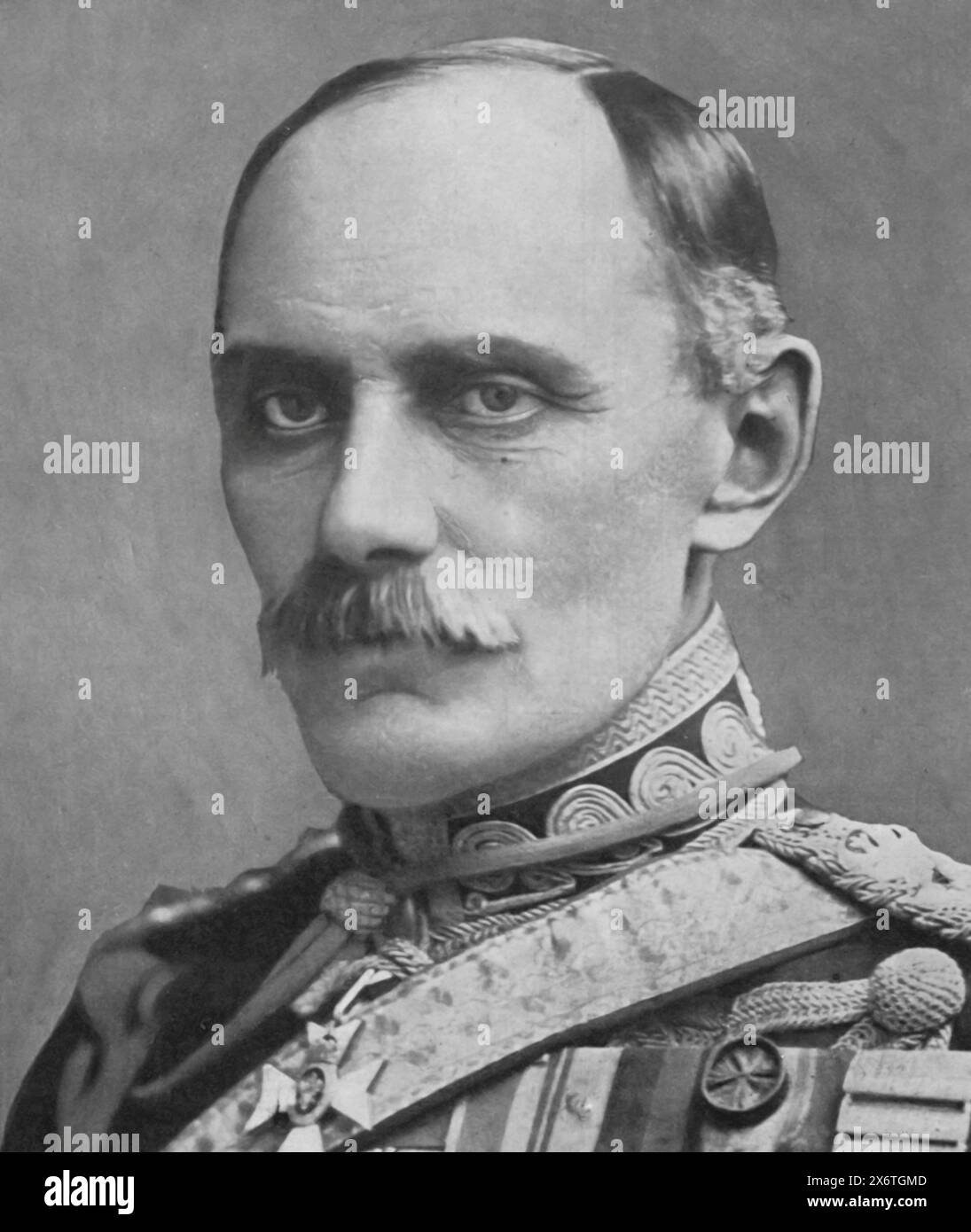 Un ritratto di Sir Bryan T. Mahon, nominato nell'ottobre 1915 per comandare la British Expeditionary Force in Serbia durante la prima guerra mondiale. Mahon giocò un ruolo chiave nell'evacuazione delle truppe serbe, e in seguito comandò la forza di frontiera occidentale in Egitto, contribuendo alla difesa del Canale di Suez contro gli attacchi ottomani. Foto Stock