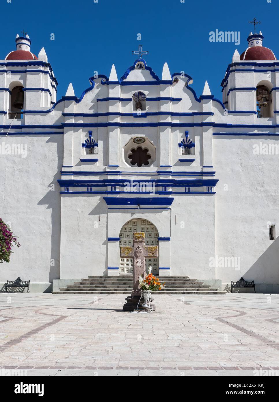 Matatlan, Oaxaca, Messico e America del Nord. Chiesa di Santiago. Foto Stock