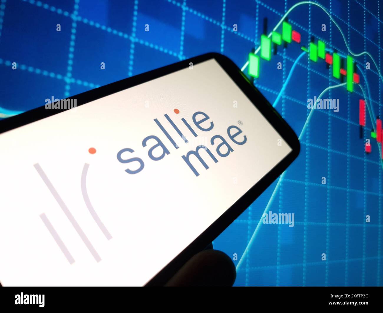 Konskie, Polonia - 15 maggio 2024: Logo aziendale Sallie Mae visualizzato sul cellulare Foto Stock