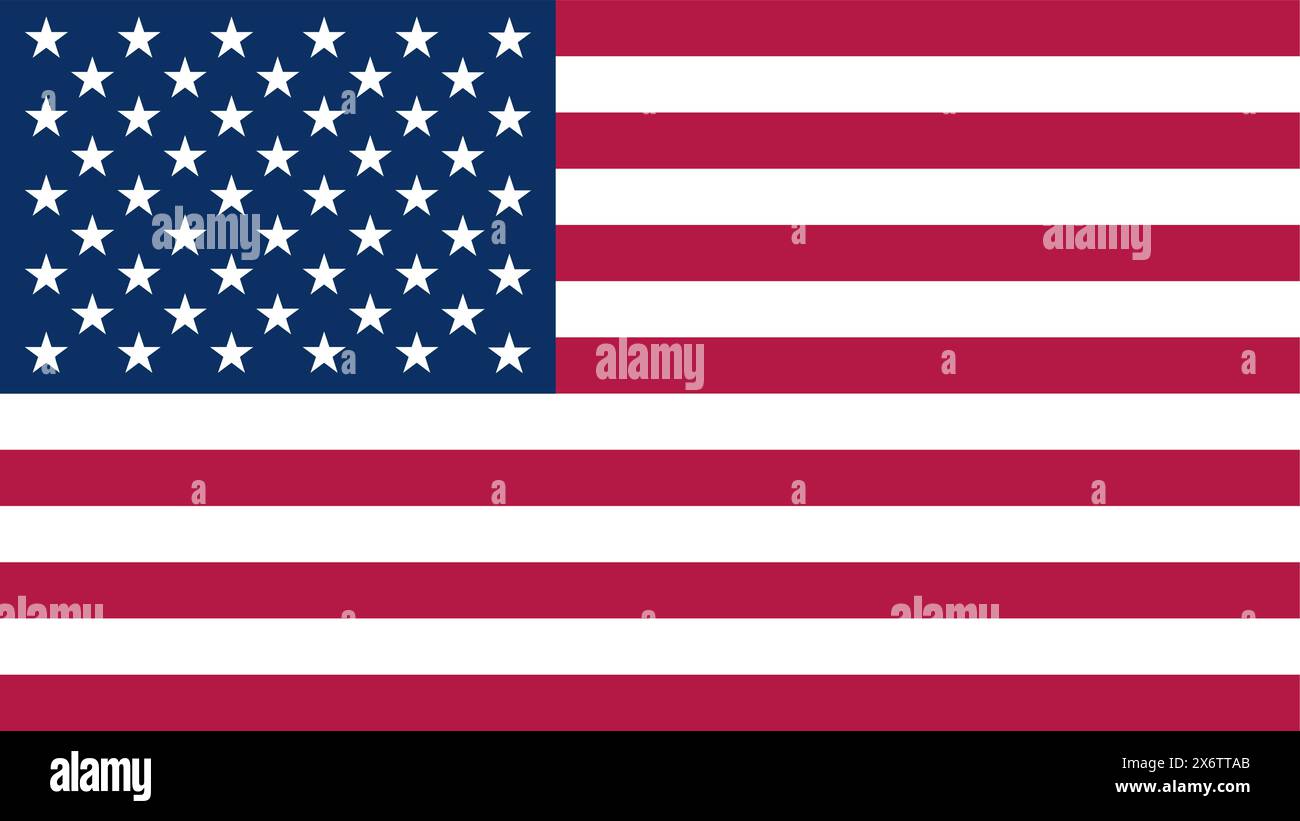 Illustrazione originale del vettore American Flag su sfondo bianco Illustrazione Vettoriale