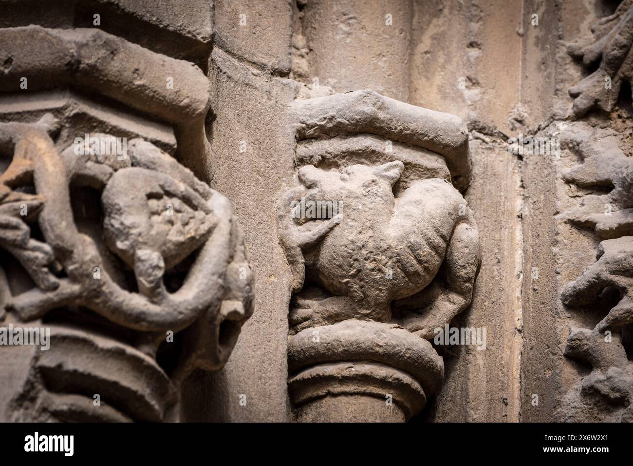 chiesa di San Nicolás de Bari, rilievo sulla porta, gotico andaluso, Úbeda, provincia di Jaén, Andalusia, Spagna. Foto Stock