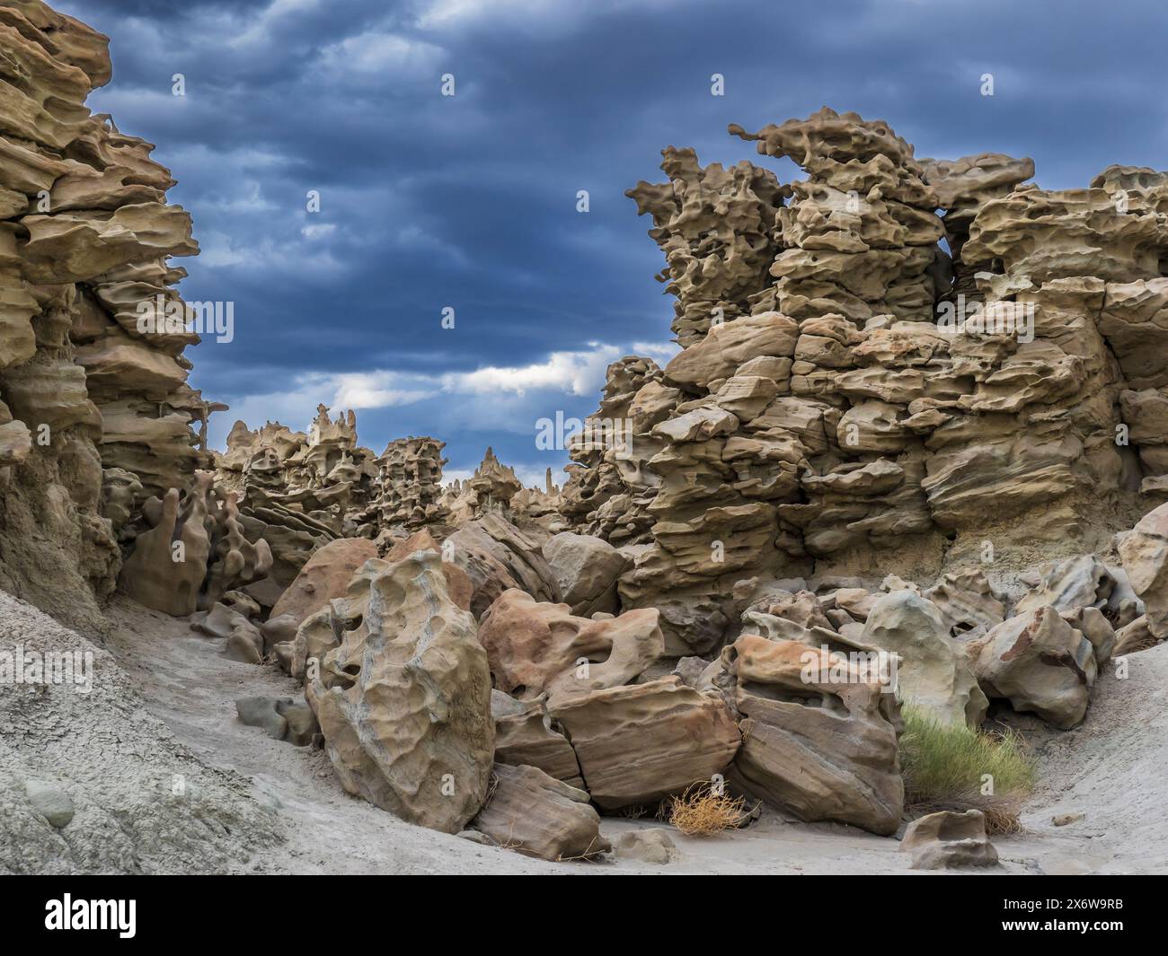 Formazioni rocciose, Fantasy Canyon vicino a Vernal, Utah. Foto Stock