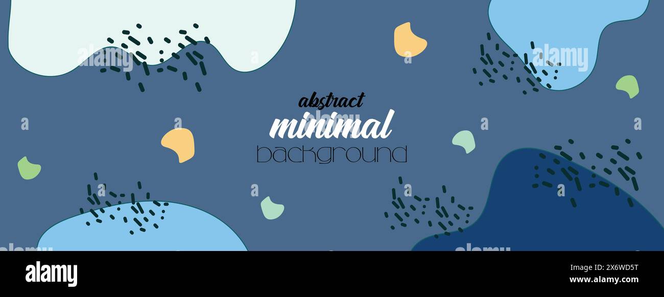 Striscione astratto disegnato a mano minimale Design di sfondo naturale e con linee floreali art Sfondo in stile Memphis con motivo geometrico a forma organica disegnato a mano Illustrazione Vettoriale