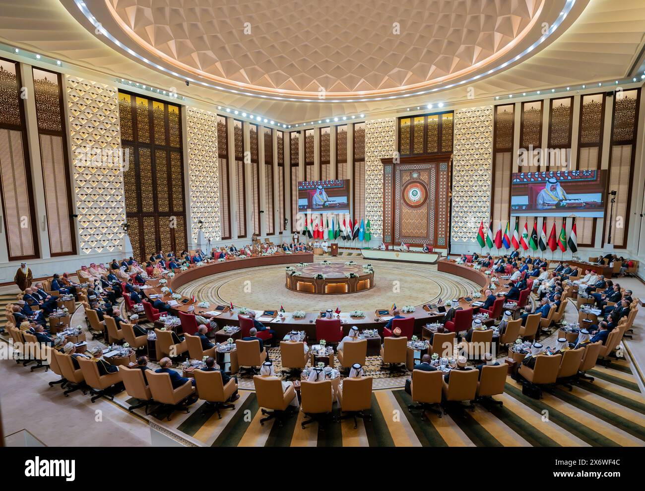 Manama, Bahrein. 16 maggio 2024. Il 33° vertice della Lega Araba si riunisce a Manama, Bahrein, giovedì 16 maggio 2024. Foto di Bahrain News Agency/UPI Credit: UPI/Alamy Live News Foto Stock