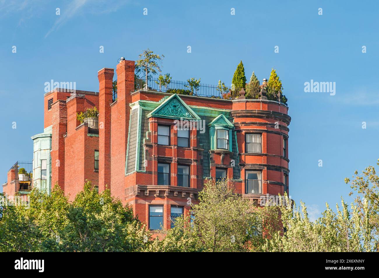 Rooftop Garden a Boston, Massachusetts USA Foto Stock