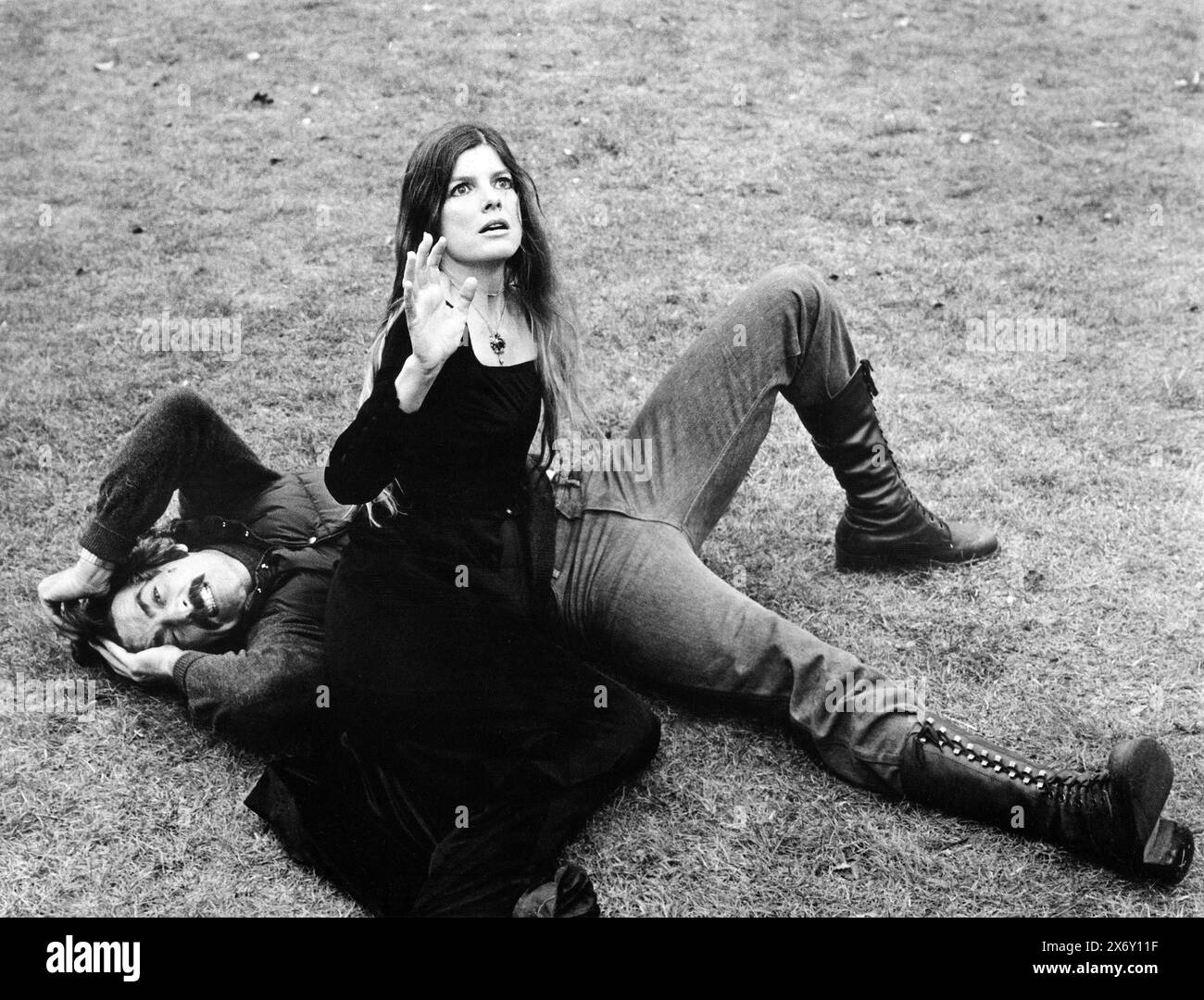 Sam Elliott, Katharine Ross, sul set del film, 'The Legacy', Universal Pictures, 1978 Foto Stock