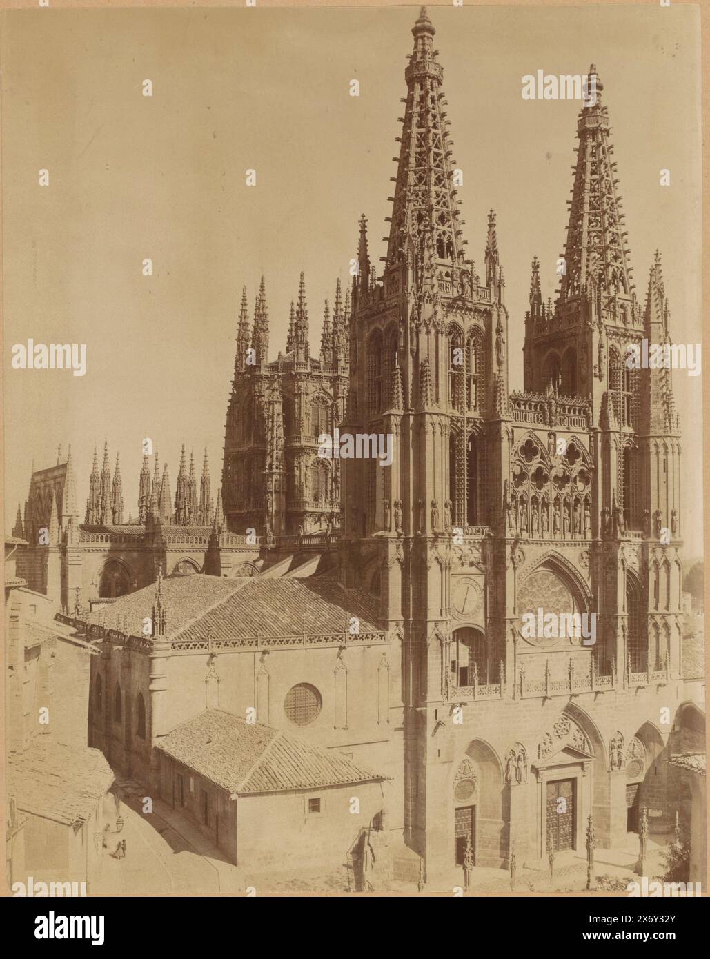 Cattedrale di Burgos, fotografia, anonimo, Burgos, 1860 - 1900, supporto fotografico, stampa albume, altezza, 274 mm x larghezza, 217 mm, altezza, 253 mm x larghezza, 295 mm Foto Stock