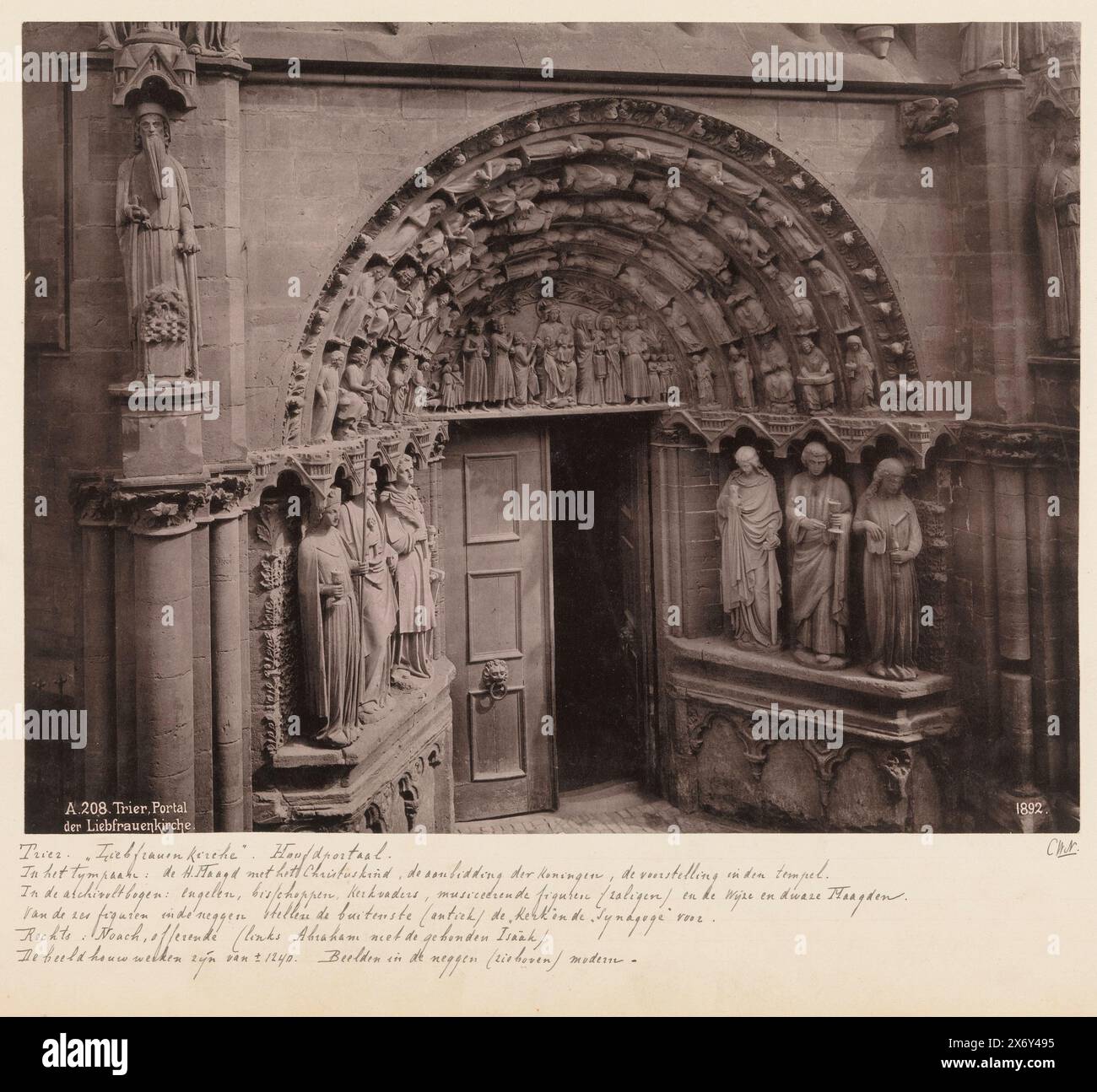 Portale della Chiesa di nostra Signora a Treviri, Treviri, Portal der Liebfrauenkirche. (Titolo sull'oggetto), fotografia, anonimo, Treviri, c. 1892, cartone, collotipo, altezza, 207 mm x larghezza, 270 mm Foto Stock