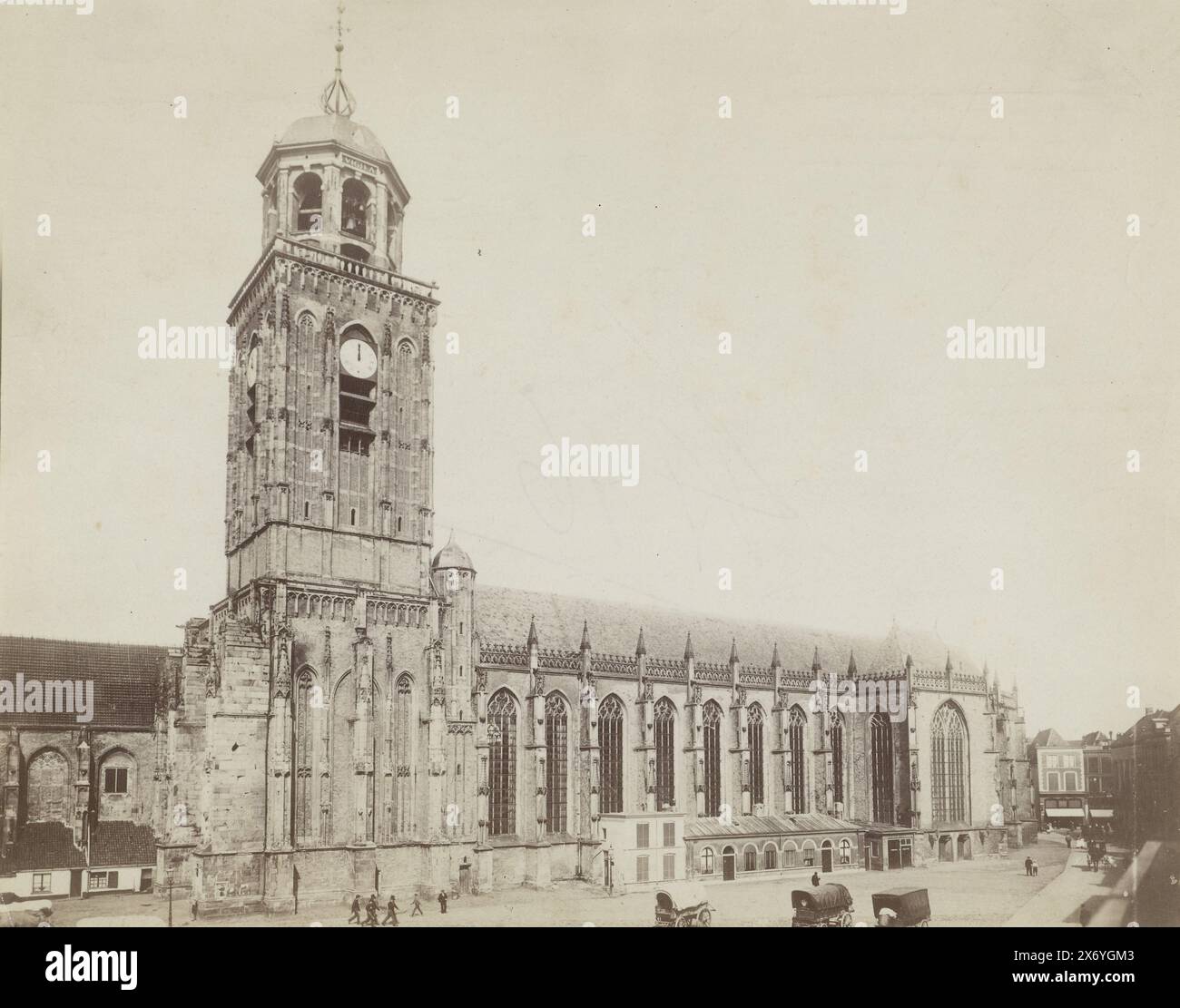 Chiesa di Lebuino a Deventer, fotografia, anonimo, sconosciuto, 1850 - 1880, supporto fotografico, stampa albume, altezza, 170 mm x larghezza, 216 mm Foto Stock