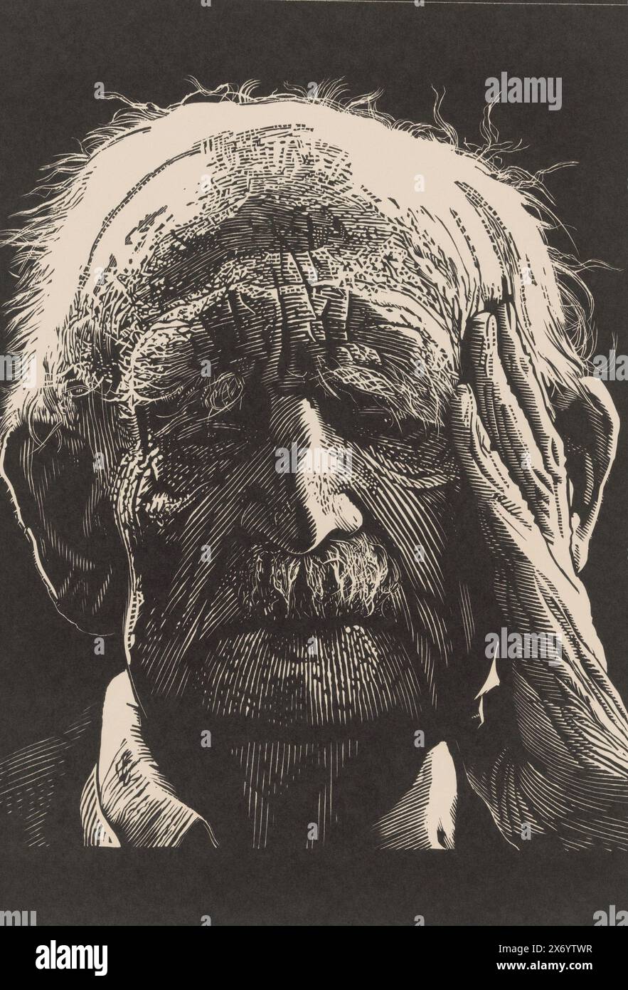 Due teste da donna con cappelli grotteschi e collari, disegni per copricapo (titolo della serie), Ouvrage rare et nouveau, contenant plusieurs desseins de merveilleuse ricreazione sous diverses caprices et gentillesses representees en l'industrieuse decoupure d'un chappeau (titolo della serie), questa stampa fa parte di un album., stampa, stampa: Denis Boutemie, su progetto di: Denis Boutemie, editore: Balthazar Moncornet, Parigi, 1636, paper, incisione, altezza c. 134 mm x larghezza c. 200 mm Foto Stock