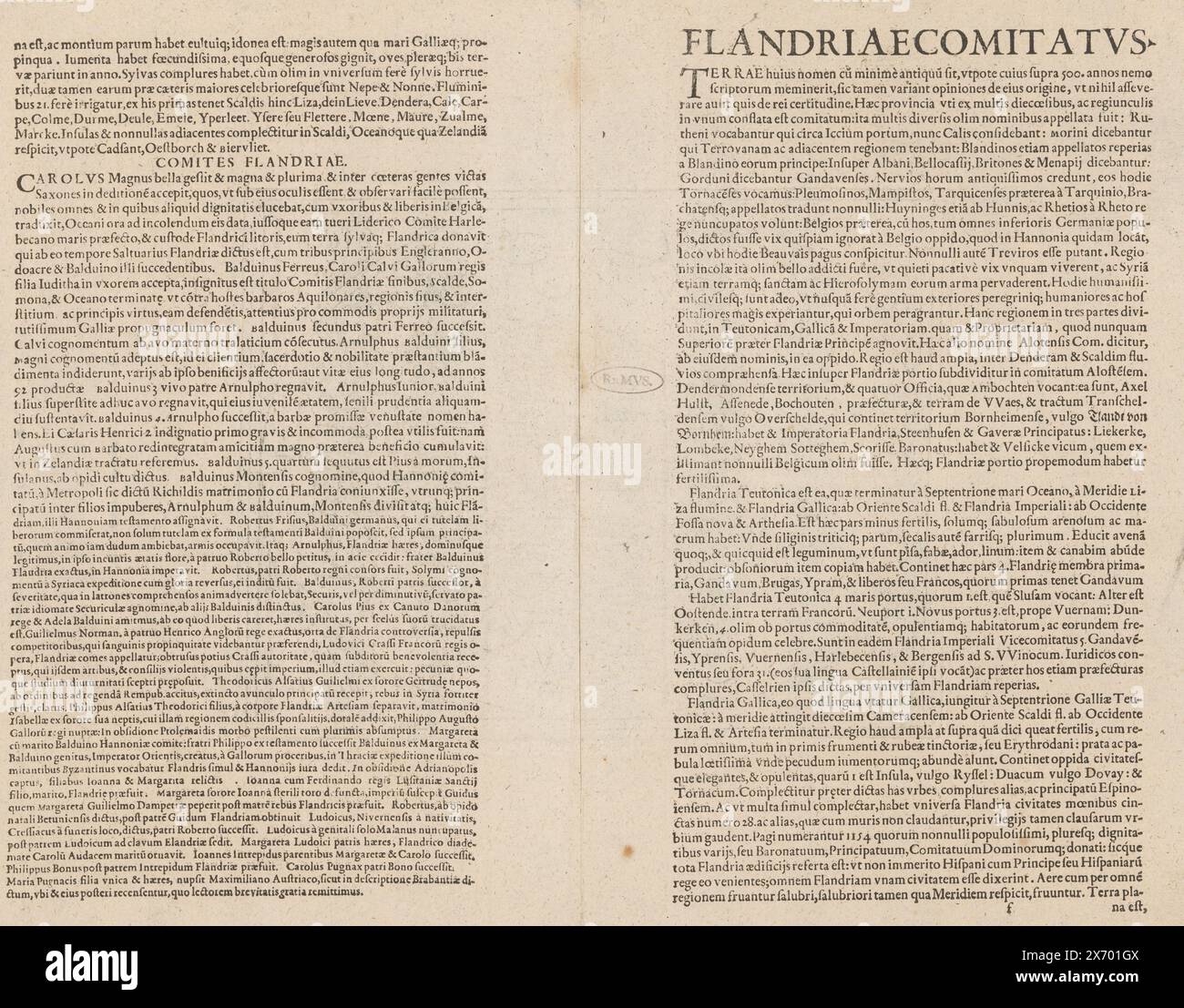 Mappa delle Fiandre, Fiandre, Fiandre, Fiandra, Flandren (titolo sull'oggetto), Mappa delle Fiandre. I titoli negli angoli della mappa. La mappa è in parte dotata di una griglia di ricerca. Numerato in basso a sinistra: 52. Con testo latino su verso., stampa, stampatore: Frans Hogenberg, 1598, carta, incisione, stampa letteraria, altezza, 151 mm x larghezza, 195 mm Foto Stock