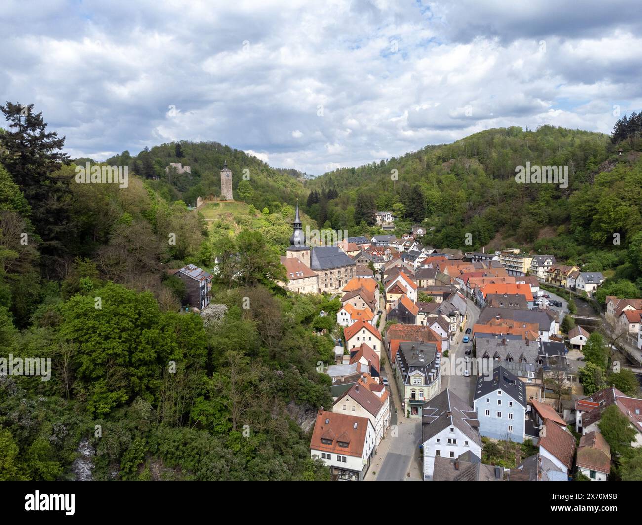 Il vecchio municipio di Bad berneck nel Fichtelgebirge, Baviera, Germania Foto Stock