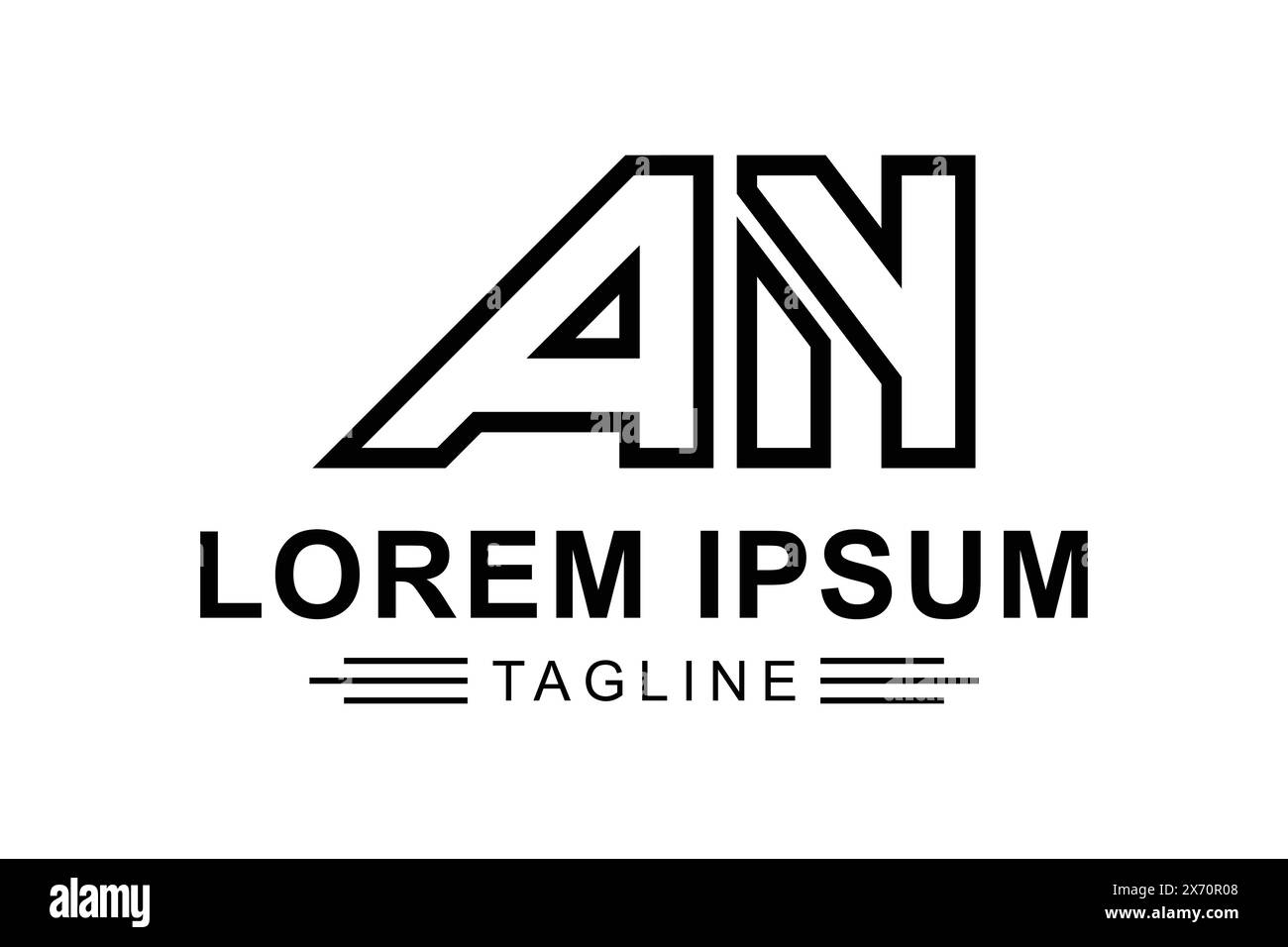 Lettera astratta A N logo. Logo creativo professionale. semplice design modificabile Illustrazione Vettoriale