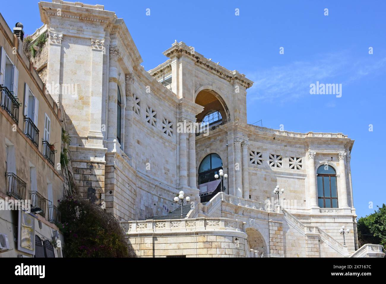 Bastione di San Remy, quartiere Castello, Cagliari, Sardegna, Italia Foto Stock
