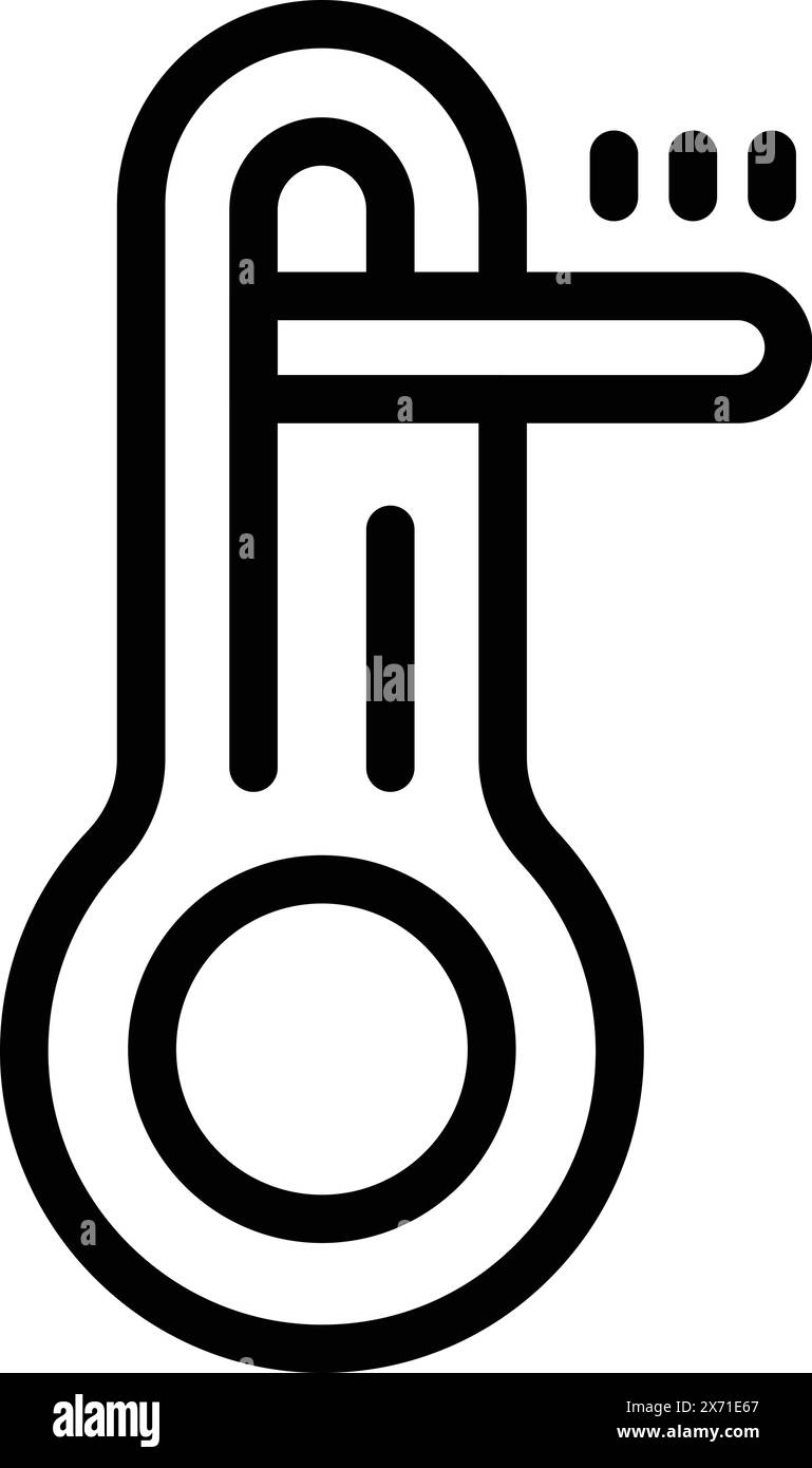 Vettore del contorno dell'icona del sistema di riscaldamento intelligente per interni. Controllo digitale wireless. Apparecchiature di domotica Illustrazione Vettoriale