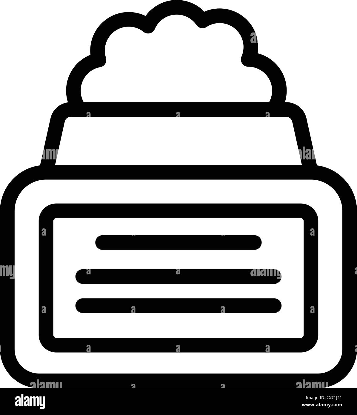 Illustrazione classica dell'icona della stampante in bianco e nero, perfetta per illustrazioni desktop tradizionali, simboli di stampa, attrezzature per ufficio e altro ancora Illustrazione Vettoriale