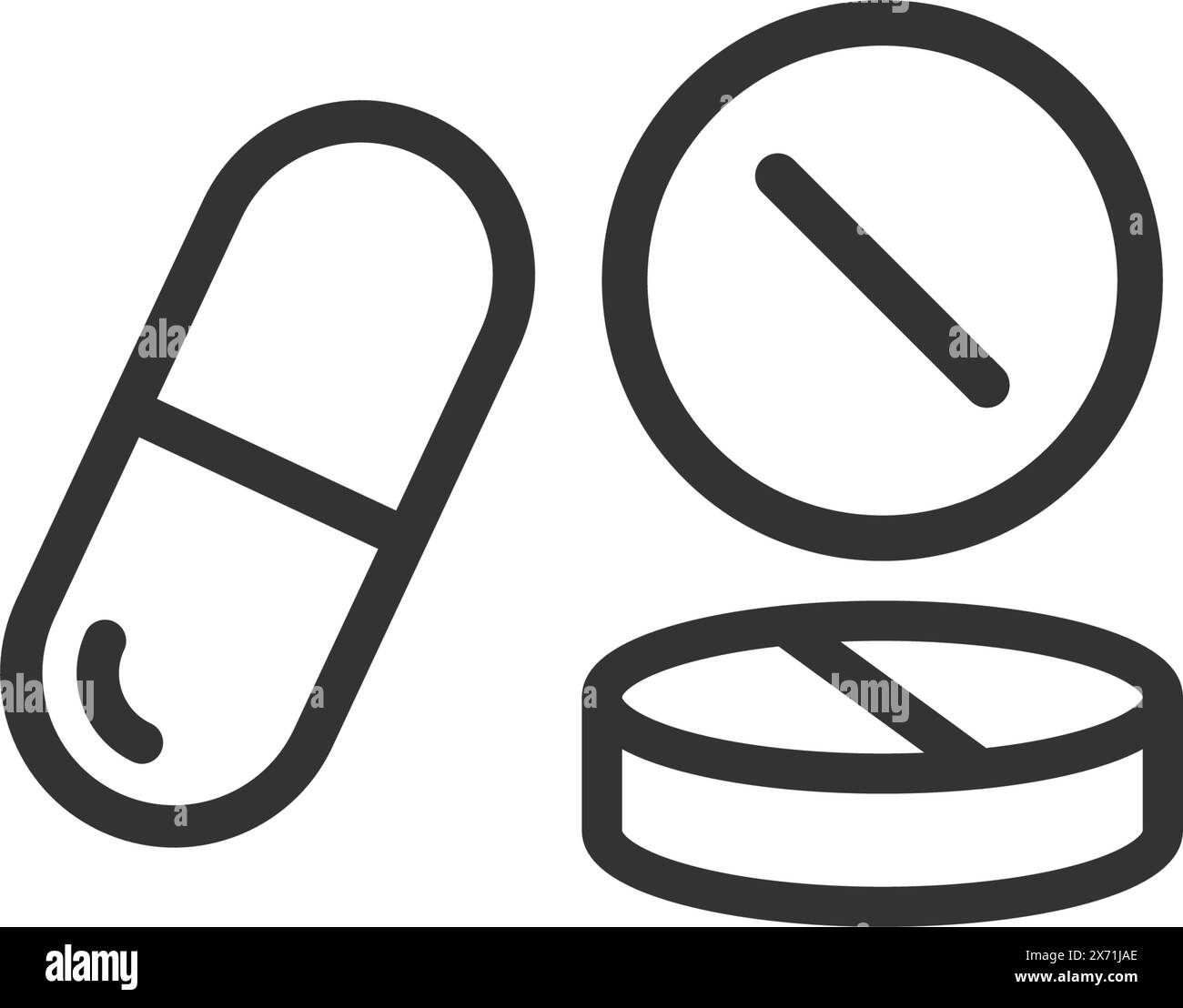 Icona delle capsule di pillole in stile piatto. Illustrazione vettoriale di tablet medicale su sfondo isolato. Concetto di business della cartellonistica farmaceutica Illustrazione Vettoriale