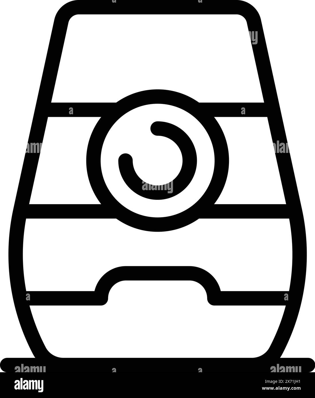Icona vettoriale raffigurante un sacchetto di caramelle in un semplice stile line art, isolato su sfondo bianco Illustrazione Vettoriale