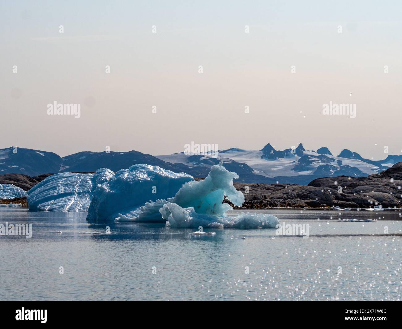 Iceberg nel fiordo di Sermilik, Groenlandia orientale Foto Stock