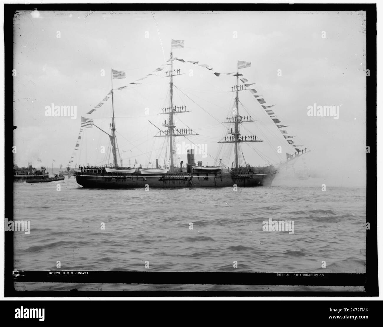 U.S.S. Juniata, Data basata su Detroit, Catalogo J (1901)., Detroit Publishing Co. N. 020028., Gift; State Historical Society of Colorado; 1949, Juniata (Cruiser) , Cruisers (Warships), American. Foto Stock