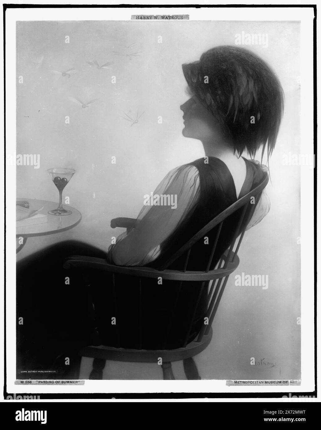 Passava l'estate, fotografia di un dipinto firmato "Watrous" al Metropolitan Museum of Art., Detroit Publishing Co. N. M 558., Gift; State Historical Society of Colorado; 1949, Women. Foto Stock