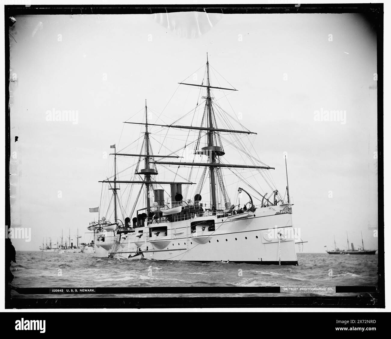 U.S.S. Newark, Attribution based on negative D4-20638., Date based on Detroit, Catalogue J (1901)., Detroit Publishing Co. N. 020643., Gift; State Historical Society of Colorado; 1949, Newark (Cruiser) , Cruisers (Warships), American. Foto Stock