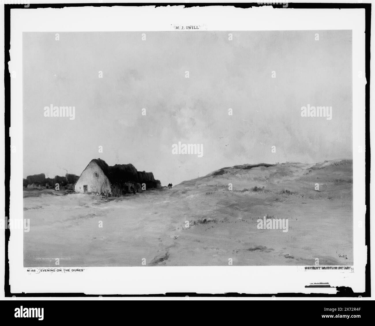 Evening on the Dune, Date based on Detroit, Thistle Publications (1912)., Fotografia di un dipinto, firmato 'Iwill', al Detroit Museum of Art., Detroit Publishing Co. N. M 144., Gift; State Historical Society of Colorado; 1949, Dunes. , Abitazioni. Foto Stock