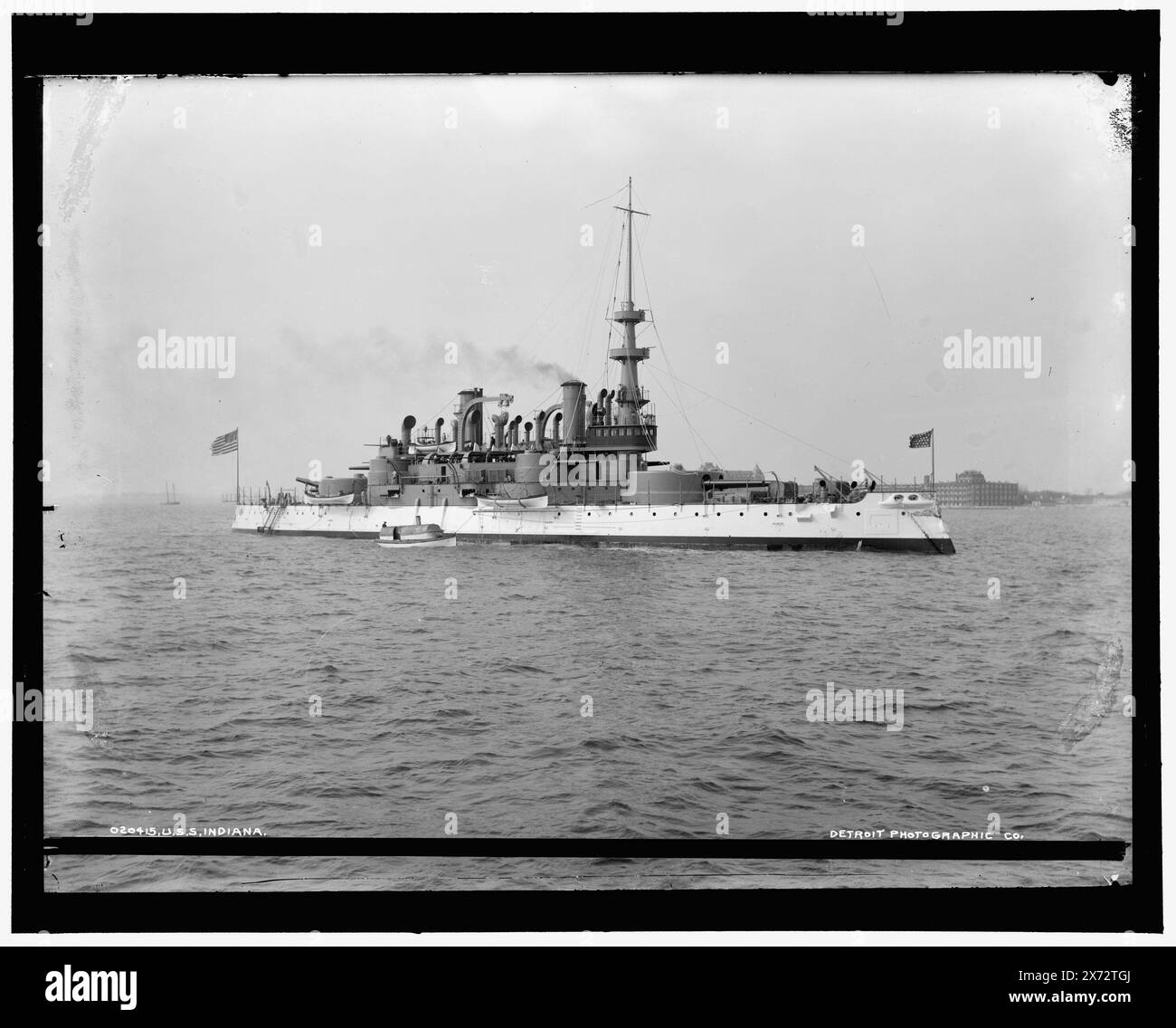U.S.S. Indiana, forse durante la Dewey Naval Parade., Detroit Publishing Co. N. 020415., Gift; State Historical Society of Colorado; 1949, Indiana (Battleship) , Battleships, American. Foto Stock